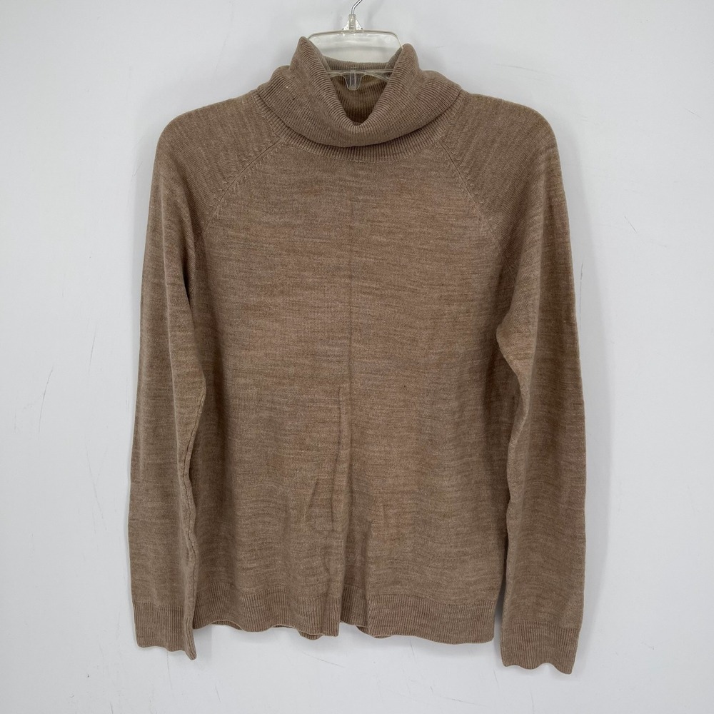 Karen Scott Women's Brown Turtleneck Raglan Pullover Fall Winter Sweater Size L